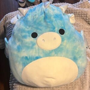 Plush Blue and White Dragon Toy